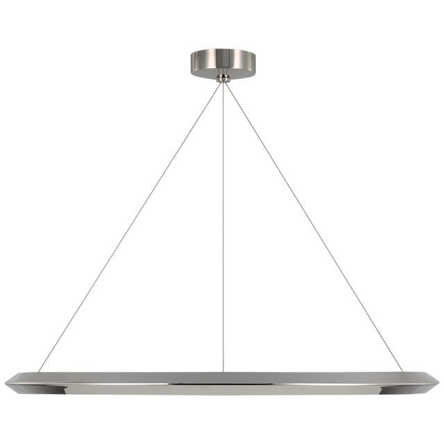 Peter Bristol for Visual Comfort Signature Encircle 38" Ring Chandelier in Polished Nickel For Sale