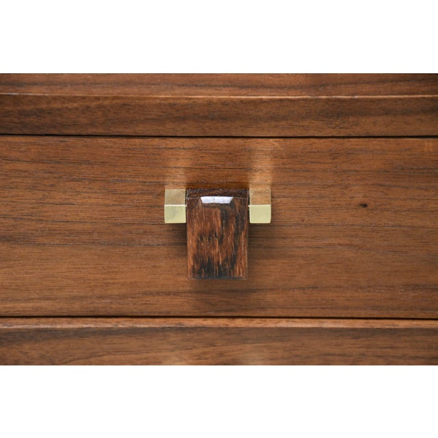 1950s Refinished Walnut 48” Dresser by Edward Wormley for Dunbar For Sale - Image 9 of 10