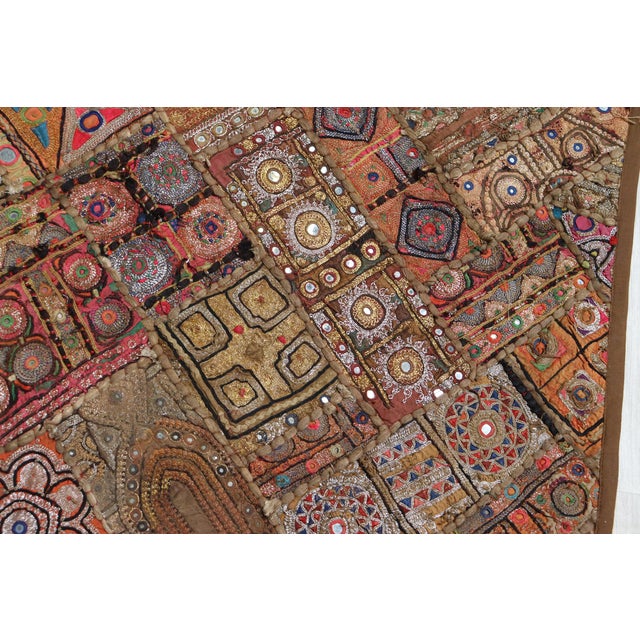 1950s Vintage Embroidered Wall Hung Patchwork Tapestry, Kutch, India For Sale - Image 5 of 18