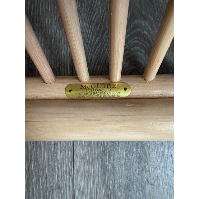 1990s McGuire Furniture Rattan Ottoman For Sale - Image 5 of 5