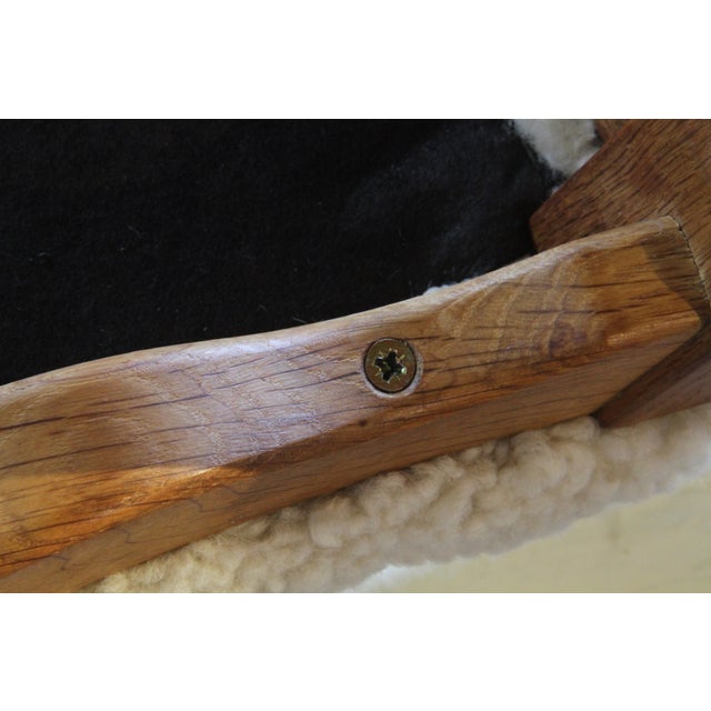 Set of Vintage Brutalist Oak Razorblade Armchairs by Henning Kjærnulf, 1960s For Sale - Image 13 of 14