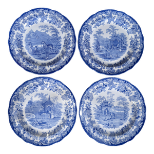 Spode Blue Room Collection Zoological Series Plates, Made in England - Set of 4