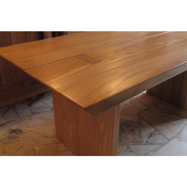Elm Wood Desk or Table Hanau Range from Regain, France, 1980s For Sale - Image 4 of 13