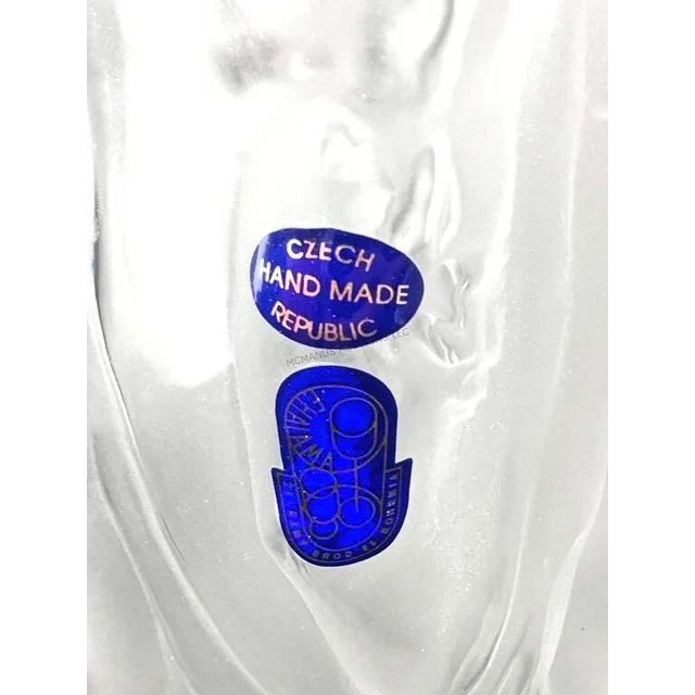 Nude Figures Frosted Glass Art Deco Vase by Ehaiama Zelezny Brod of Bohemia For Sale - Image 4 of 5