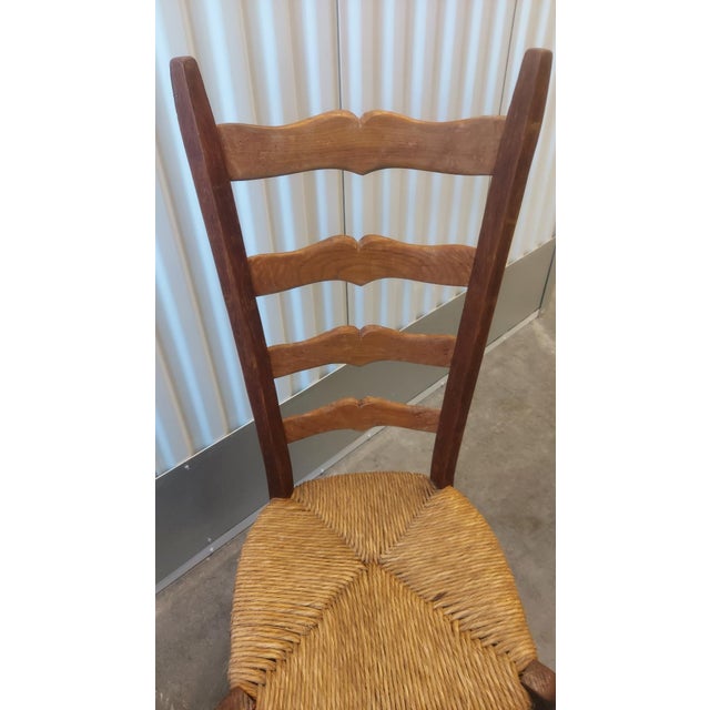 Rustic European Pair of Antique Italian Ladder-Back Milking Chairs — 19th Century For Sale - Image 3 of 8