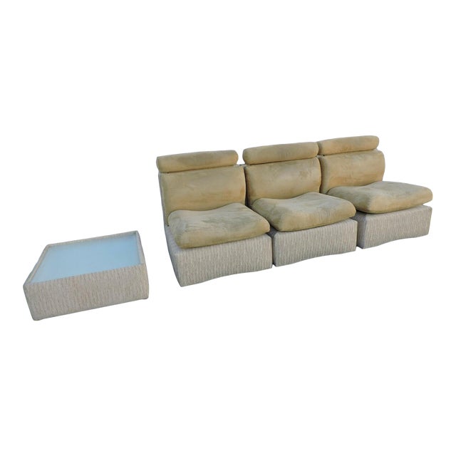 3 Part Sectional Mid Century Hollywood Regency Couch Sofa And