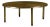 Round Walnut Coffee Table With Brass Detail For Sale