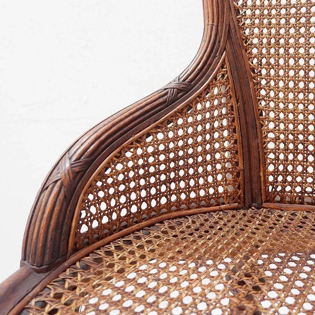 Tan Early 20th Century Louis XVI Mahogany Armchairs, Set of 2 For Sale - Image 8 of 16