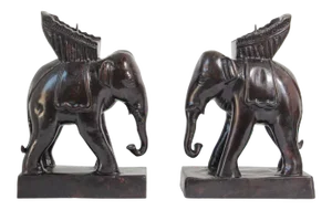 1980 Maitland Smith Bronze Elephant Candlesticks - A Pair