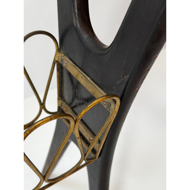 Cesare Lacca Italian Console Table in Walnut, Brass, Italy 1950s For Sale - Image 13 of 17