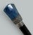 Gemstone Antique Vintage Wooden Ebony Lapis Lazuli Walking Stick Cane Sterling Silver 19c For Sale - Image 7 of 9