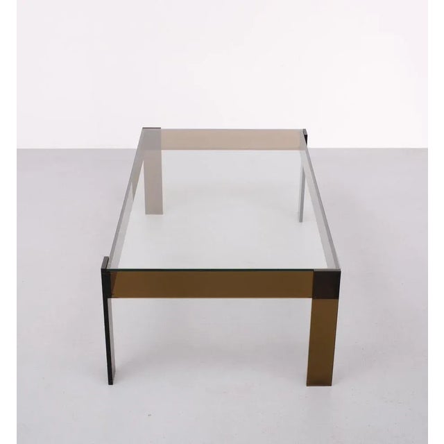 Glass Space Age Smoked Acrylic Glass Coffee Table, France, 1970s For Sale - Image 7 of 9