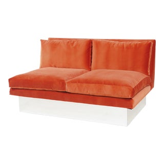 1970s Milo Baughman Style Floating Loveseat For Sale