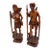 Vintage Mid-Century Philippine Igorot Hand-Carved Wood Tribal Statues – Pair (Male Warrior & Female Gatherer) For Sale