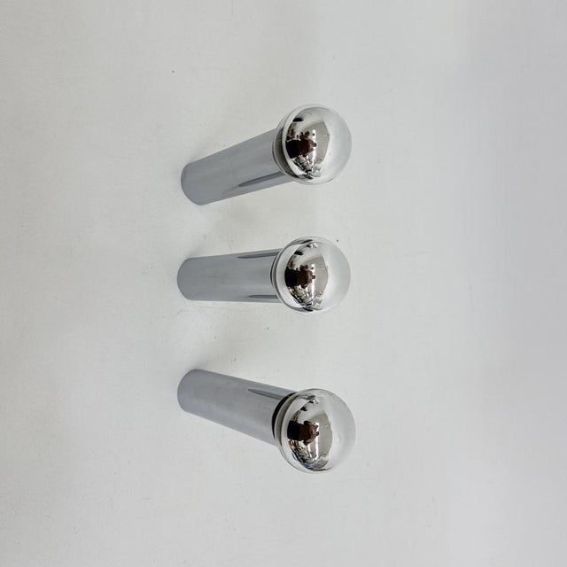 Minimalist Chrome Tube Wall Lamps, 1970s, Set of 3 For Sale - Image 9 of 18