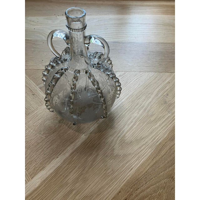 Antique 19th Century Dutch Glass Decanter – Etched Grapes & Vines, Rippled Decoration A beautiful and rare hand-blown...
