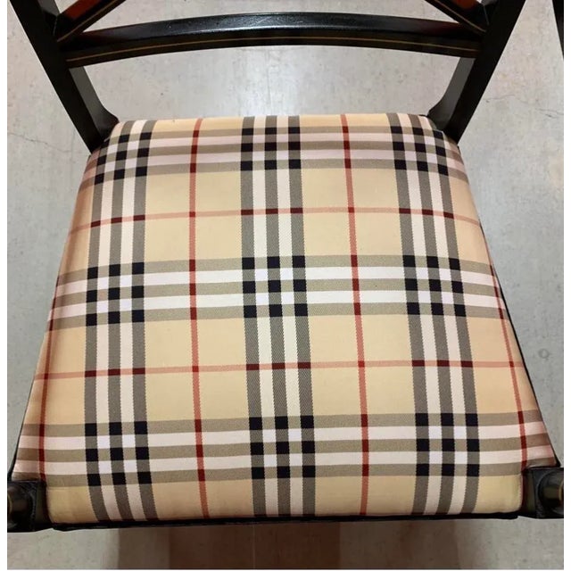 Wood Kindel Regency Black Arm Chair, Newly Reupholstered For Sale - Image 7 of 7