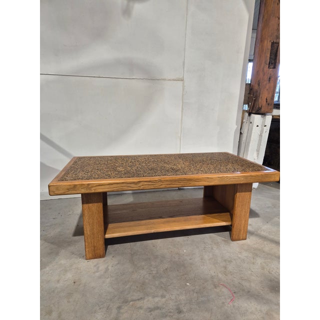 Japandi Style Oak and Pebble Coffee Table, 1980s For Sale - Image 10 of 12