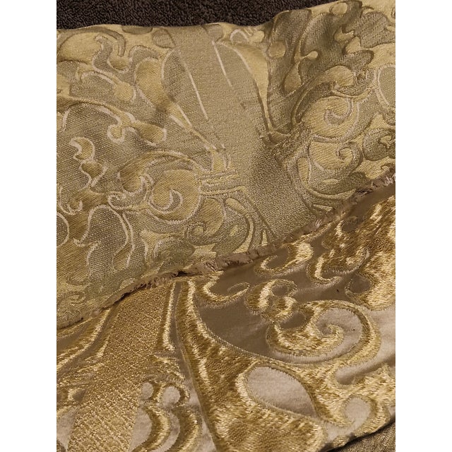 Scalamandre Italian Embossed Chartreuse Silk Upholstery Fabric- 6 Yards For Sale - Image 15 of 18
