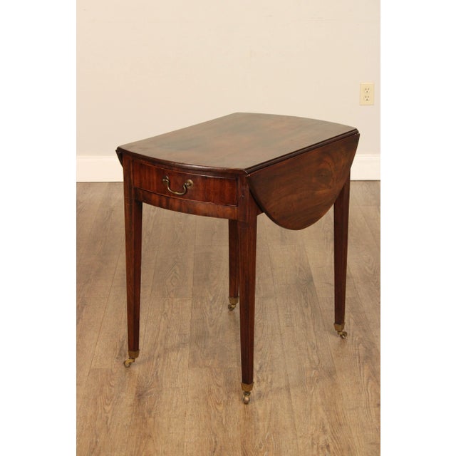 Antique Hepplewhite Mahogany Drop Leaf Pembroke Table For Sale - Image 9 of 12