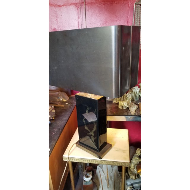 Maison Charles Bespoke Lacquer and Brass Table Lamp For Sale - Image 4 of 5