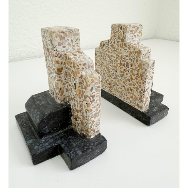 Art Deco 1940s Italian Terrazzo Bookends - A Pair For Sale - Image 3 of 8