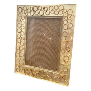 Vintage Lucite & Bamboo Slice Picture Frame for 5"x7" Picture – Crespi Organic Modern / Coastal Style For Sale