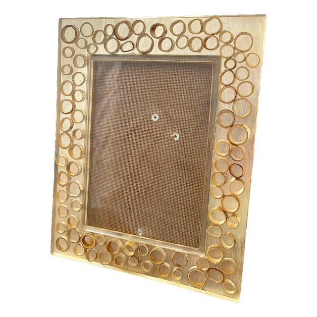 Vintage Lucite & Bamboo Slice Picture Frame for 5"x7" Picture – Crespi Organic Modern / Coastal Style For Sale