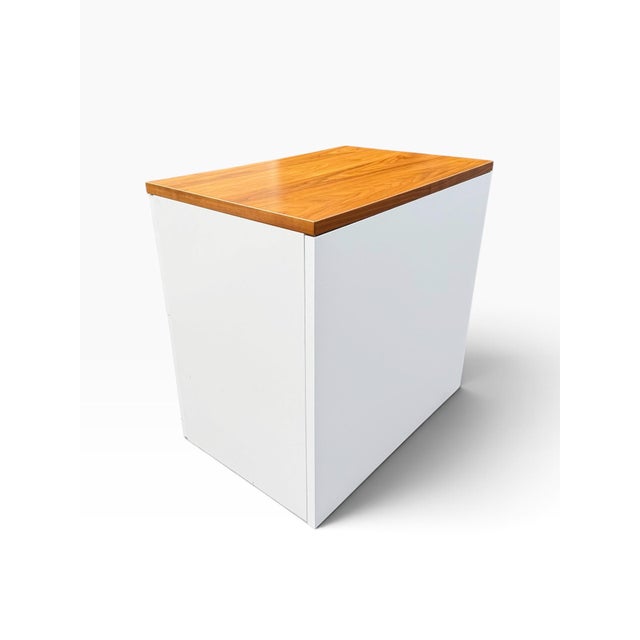Knoll Knoll Two-Drawer Filing Cabinet in White With Wood Top For Sale - Image 4 of 10