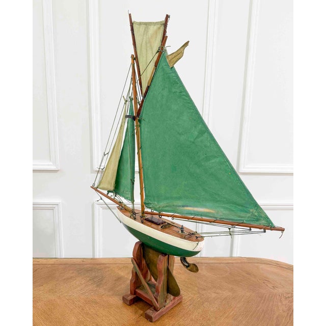 English 20th Century Carved Wood Gaff Cutter Pond Yacht For Sale In Atlanta - Image 6 of 12