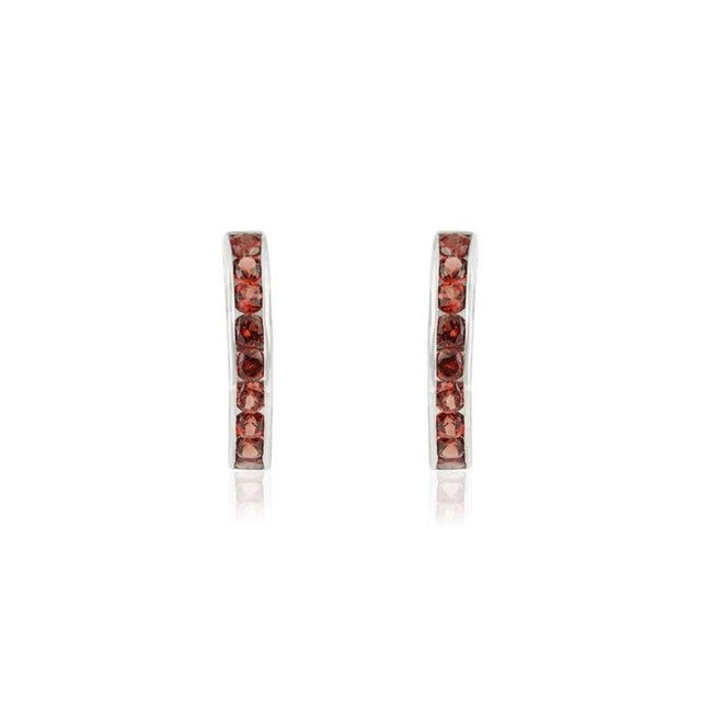 Not Yet Made - Made To Order Deep Red Garnet Birthstone Earrings in Sterling Silver for Mom's Gift- 2 Pieces For Sale - Image 5 of 10