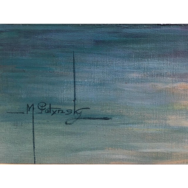 1950s Mid Century Cityscape Painting New Work City Signed Large Wall Art For Sale - Image 5 of 8