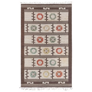 Doris Leslie Blau Vintage Swedish Flat Woven Rug For Sale