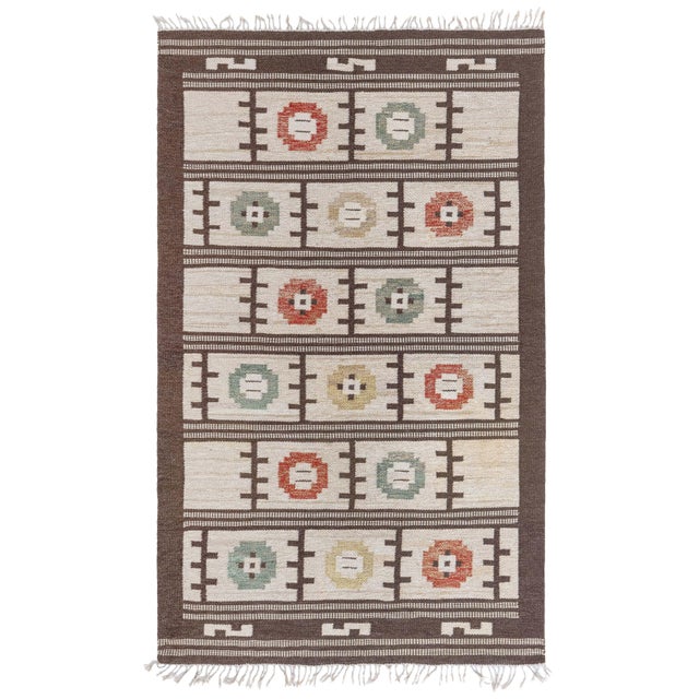 Doris Leslie Blau Vintage Swedish Flat Woven Rug For Sale