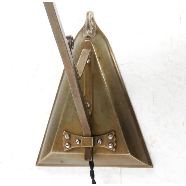 Art Nouveau Patinated Brass Table Lamp, 1900s For Sale - Image 5 of 8