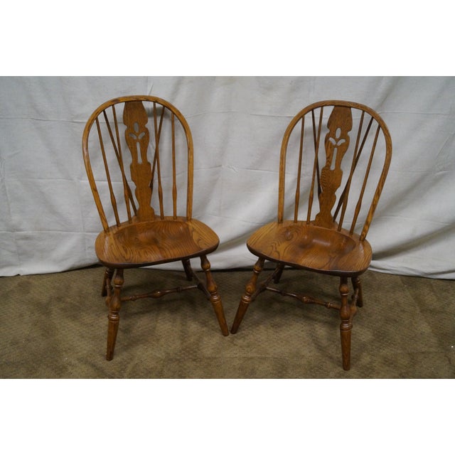 Nathan Hale Oak Windsor Dining Chairs Set of 6 Chairish