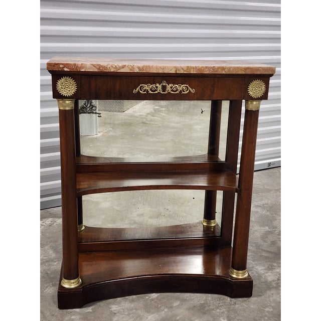 Antique Empire Style Console Table With Marble Top For Sale - Image 4 of 12