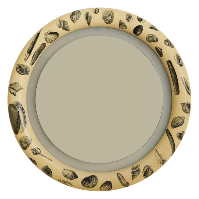 Italian Shell Motif Backlit Wall Mirror, 1960s For Sale