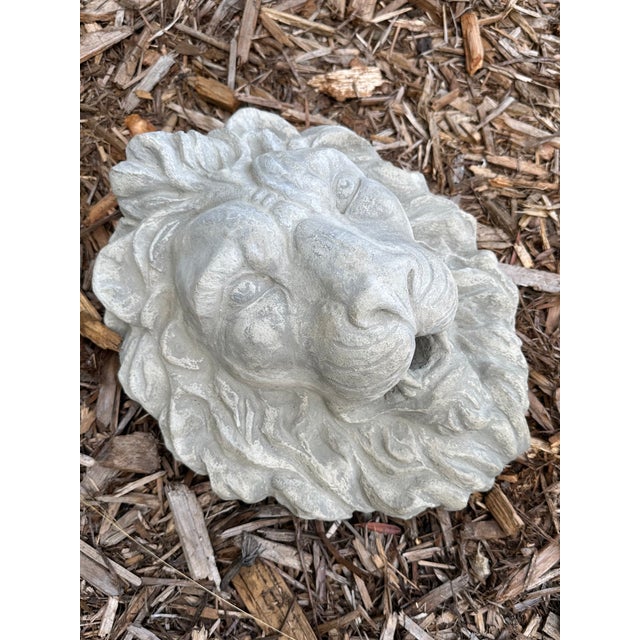 Gray Vintage 1980’s Lion Head Garden or Fountain Sculpture - Made in Italy For Sale - Image 8 of 18