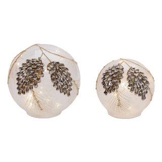 LED Frosted Pine Cone Globe (Set of 2) For Sale