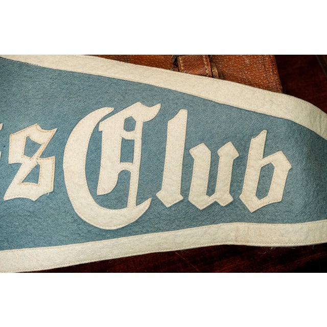 1910s Large Collegiate Antique Wool Felt Club Pennant Wall Home Decor For Sale - Image 5 of 11