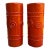1960s MCM Art Deco Ceramic Vases Abstract Orange Made in Italy - Pair For Sale