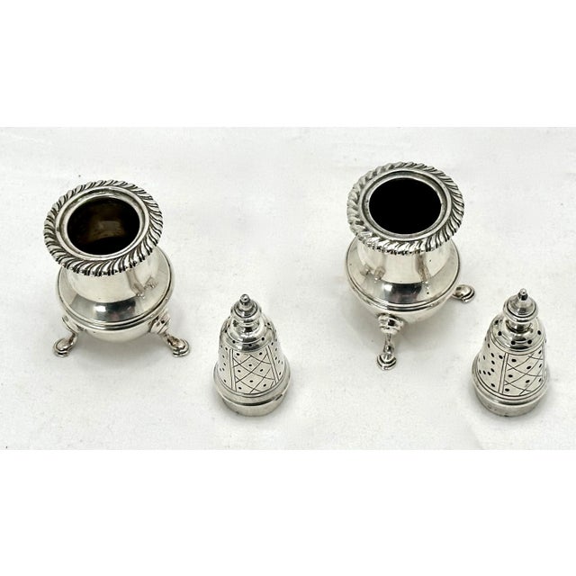 Silver Fine Quality Antique American Sterling Silver Salt & Pepper Shakers by Redlich Company New York For Sale - Image 8 of 12