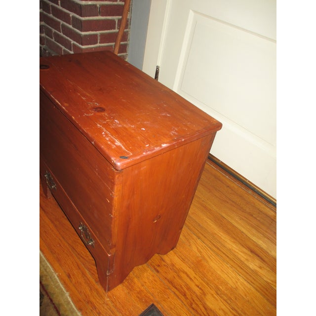Mid 19th Century Antique Primitive Sheraton Sugar Chest Pine Wood Storage Chest For Sale - Image 5 of 14