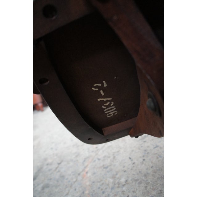 Early 20th Century Antique Victorian Walnut Industrial Bankers Office Schoolhouse Swivel Desk Chair For Sale - Image 11 of 11