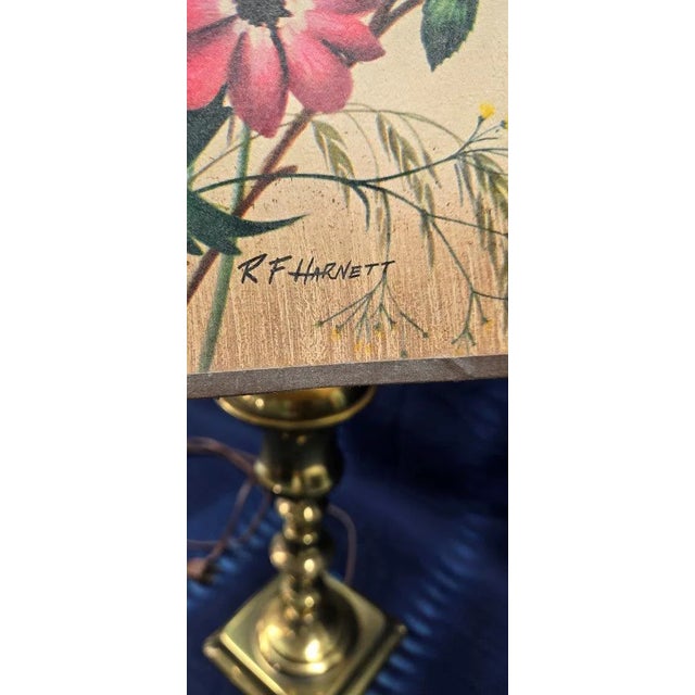Early 21st Century R.F. Harnett Floral Patterned Lampshade With Metal Base Lamp Issue No K-4067 For Sale - Image 5 of 11