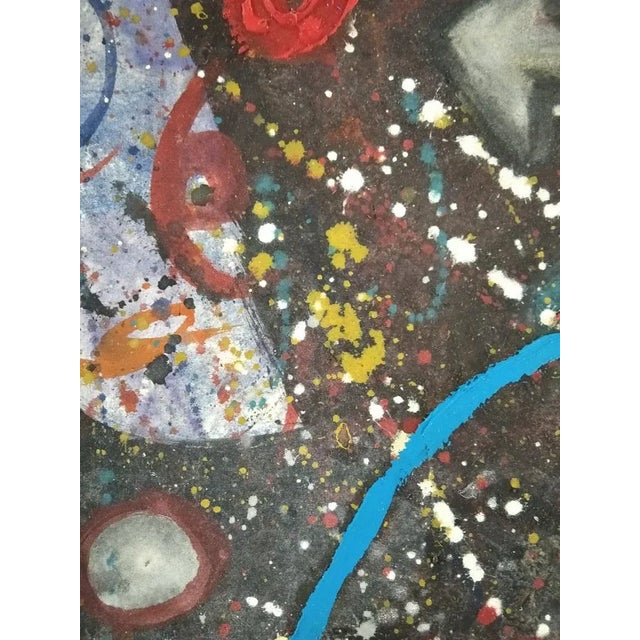 Domingo Millan, Composition, 1986, Mixed Media on Paper For Sale - Image 4 of 5