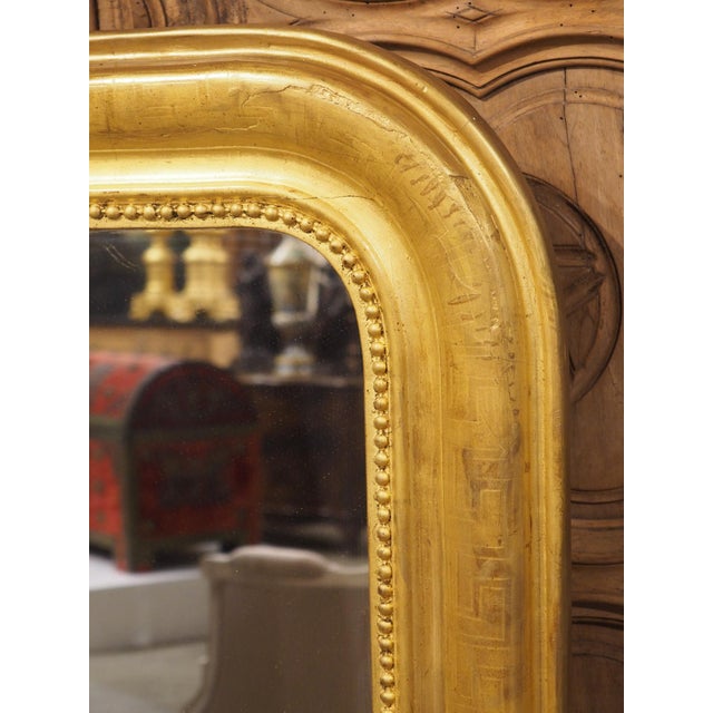 Circa 1850 French Gold Louis Philippe Mirror With Greek Key Motif For Sale - Image 13 of 18
