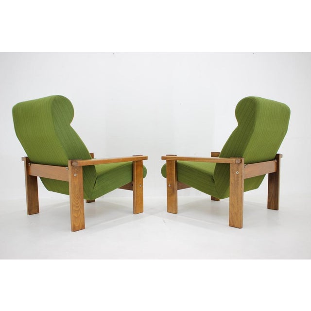 Wood Set of Former Czechoslovakian Beech Armchairs, 1970s For Sale - Image 7 of 18