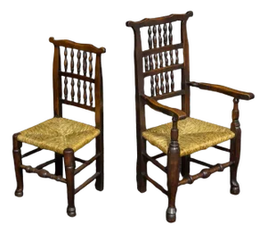 Georgian Lancashire Spindleback Chairs, Set of 8